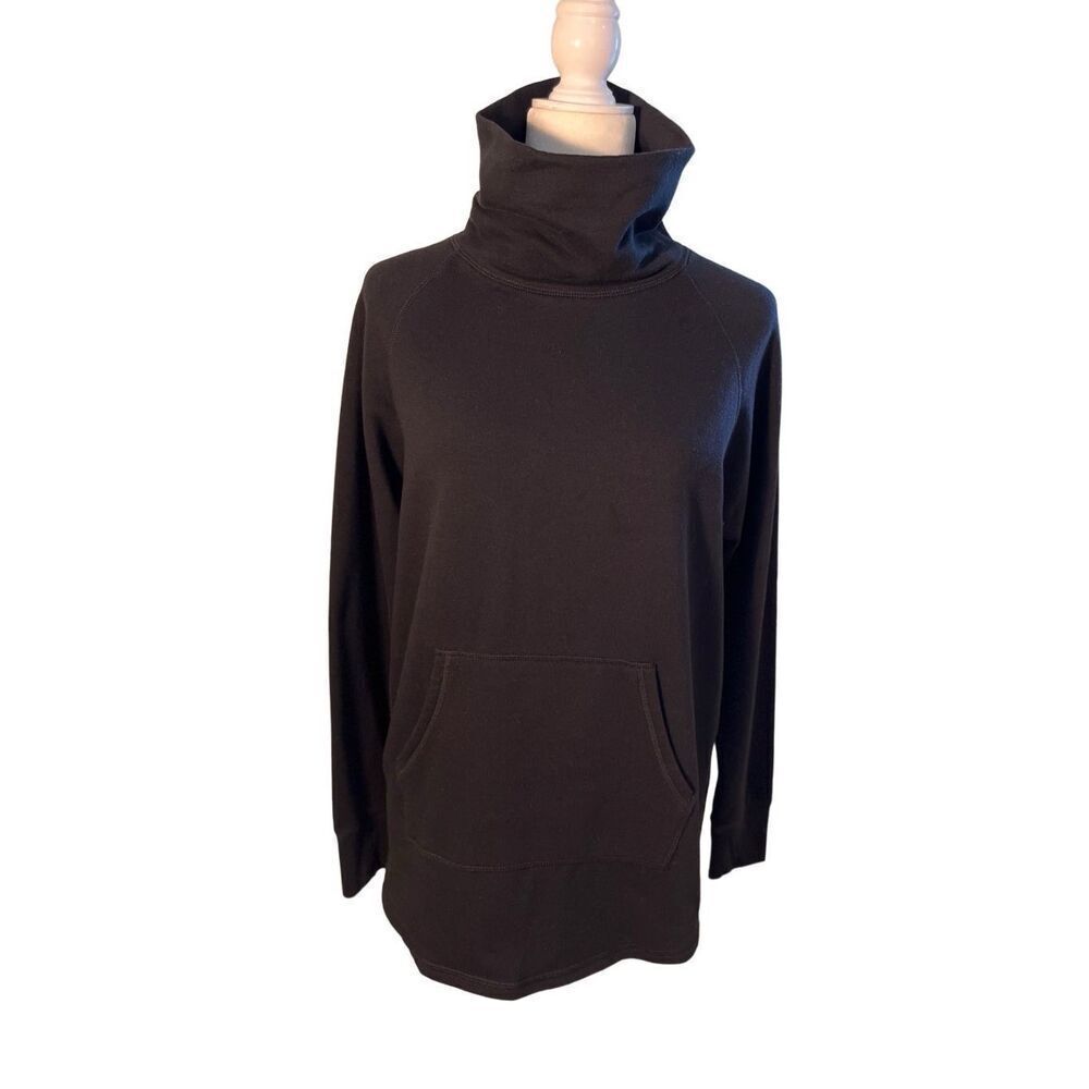 Eddie Bauer black slouch neck sweatshirt with front pocket - XS